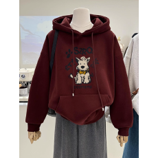 批发加绒加厚卫衣<b class='q'>外套</b>女装秋冬韩版连帽宽松印花<b class='q'>长袖</b>上衣潮