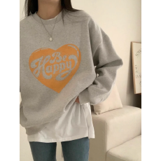 加绒加厚卫衣女韩版宽松秋冬简约字母套头圆领外套上衣潮