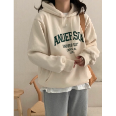 批发加绒加厚卫衣<b class='q'>外套</b>女装秋冬<b class='q'>韩版</b>连帽宽松印花长袖上衣潮