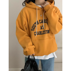 批发加绒加厚卫衣<b class='q'>外套</b>女装秋冬<b class='q'>韩版</b>连帽宽松印花长袖上衣潮