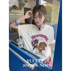 批发纯棉韩版宽松大版字母短袖印图印花宽松大码bf慵懒学生<b class='q'>T</b><b class='q'>恤</b>