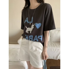 批发短袖通勤上衣夏款新款<b class='q'>卡通</b>tee休闲运动圆领<b class='q'>T</b><b class='q'>恤</b>潮