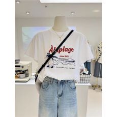 批发短袖通勤上衣夏款新款<b class='q'>卡通</b>tee休闲运动圆领<b class='q'>T</b><b class='q'>恤</b>潮