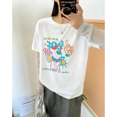 批发短袖通勤上衣夏款新款<b class='q'>卡通</b>tee休闲运动圆领<b class='q'>T</b><b class='q'>恤</b>潮