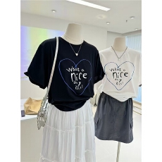 批发短袖通勤上衣夏款新款<b class='q'>卡通</b>tee休闲运动圆领<b class='q'>T</b><b class='q'>恤</b>潮