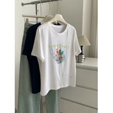 批发短袖通勤上衣夏款<b class='q'>新款</b>卡通tee休闲<b class='q'>运动</b>圆领T恤潮