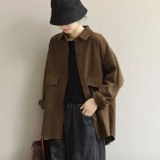 复古工装衬衫外套女2026春秋新款韩版长袖文艺风大码宽松显瘦上衣