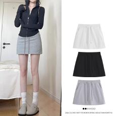 批发纯棉华棉 有内里 隐藏拉链 半身裙女修身显瘦