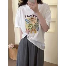 批发短袖通勤上衣夏款<b class='q'>新款</b>卡通tee休闲<b class='q'>运动</b>圆领T恤潮