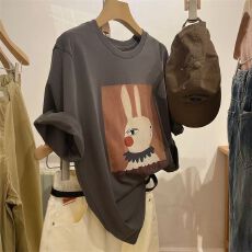 批发短袖通勤上衣夏款<b class='q'>新款</b>卡通tee休闲<b class='q'>运动</b>圆领T恤潮