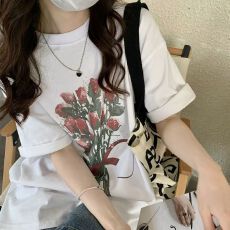 批发短袖通勤上衣夏款<b class='q'>新款</b>卡通tee休闲<b class='q'>运动</b>圆领T恤潮