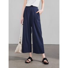 批发日系宽松冰丝速干阔腿裤女夏薄款小个子<b class='q'>九分</b>休闲显瘦慵懒风山本裤