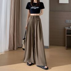批发夏季女薄款百搭运动长裤大码休闲阔腿宽松遮肉梨形显瘦裙裤