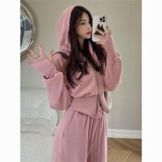 批发网红运动服时尚套装女秋季新款连帽卫衣休闲长裤两件套