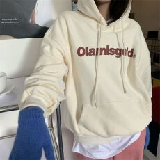 批发加绒加厚卫衣<b class='q'>外套</b>女装秋冬<b class='q'>韩版</b>连帽宽松印花长袖上衣潮