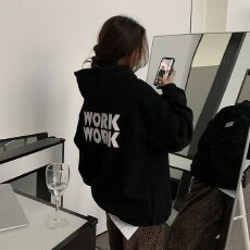 批发加绒加厚秋冬保暖卫衣女生<b class='q'>连帽衫</b>