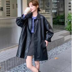 批发黑色美式气质甜酷炸街皮衣中长款外套女2026秋季新款百搭PU皮夹克