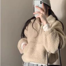 批发韩国chic小众减龄宽松毛茸茸保暖卫衣<b class='q'>女</b>时尚外穿奶呼呼套头上衣冬