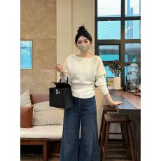 批发设计感一字肩针织衫女秋冬穿搭韩系巨好看上衣收腰毛衣内搭<b class='q'>打底衫</b>