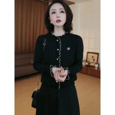 批发新款时尚超好看刺绣上衣2025冬季高级感气质花边长袖针织<b class='q'>开衫</b>女士