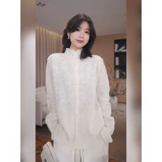 批发GZQJ月桂织纹高级超好看减龄气质羊毛<b class='q'>衬衫</b>针织毛衣女冬季新款