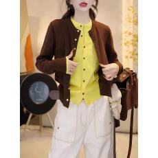 批发时尚假两件针织开衫<b class='q'>女</b>2025秋装新款<b class='q'>大码</b>微胖百搭显瘦毛衣长袖<b class='q'>外套</b>