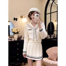 批发NINGRONG韩系百搭针织开衫女2026新款<b class='q'>甜美</b>休闲海军领设计短款上衣