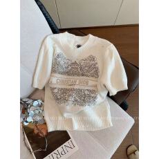 批发小香风刺绣提花短袖针织衫女春2026新款轻奢气质<b class='q'>休闲</b>显瘦烫钻毛衣