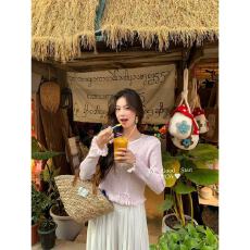 批发GS.GOOD START-春夏法式温柔甜美蝴蝶结短款防晒针织<b class='q'>开衫</b>D1002