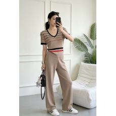 批发小香风法式高级感职业<b class='q'>套装</b>女秋冬<b class='q'>休闲</b>时尚洋气针织衫阔腿裤两件套