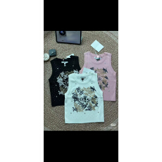 批发轻奢香风美式甜心风重工刺绣蝴蝶花卉<b class='q'>背心</b>女<b class='q'>无袖</b>针织修身显瘦上衣