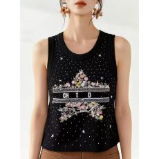 批发韩系设计感刺绣叠穿针织背心2026年春季新款大码<b class='q'>时尚</b>百搭显瘦上衣