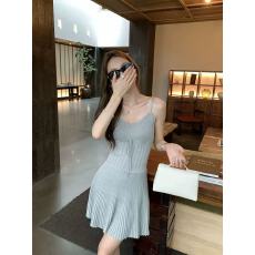 批发pusumede 法式针织吊带连衣裙女<b class='q'>百褶</b>裙无袖<b class='q'>短裙</b>