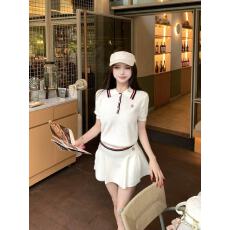 批发韩系学院风polo领短袖上衣女<b class='q'>夏</b>2026新款高腰显瘦针织短裙两件套装