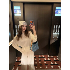 批发Lilylikes“悠然午后”<b class='q'>亚麻</b>醋酸莱赛尔 木耳边毛织上衣九分<b class='q'>裤</b>套装