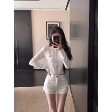 批发韩系小香风立领拉链针织开衫女秋季显瘦百搭<b class='q'>修身</b>短款气质长袖外套