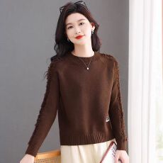 批发短款针织衫女2025秋冬新款洋气上衣<b class='q'>品牌</b><b class='q'>折扣</b>设计感羊毛衫