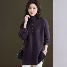 批发半高翻领毛衣女秋冬宽松<b class='q'>中长款</b>外搭胖mm大码针织<b class='q'>打底衫</b>