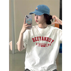 批发宽松重磅纯棉短袖T恤女夏季圆领oversize百搭个性时尚上衣<b class='q'>夏装</b>ins