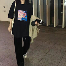 批发爆款<b class='q'>短袖</b>夏季圆领2025T恤女显瘦小众oversize学生纯棉半袖宽松ins