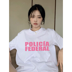 批发短袖女个性休闲落肩宽松版印花爆款T恤圆领夏季纯棉时尚<b class='q'>夏装</b>网红