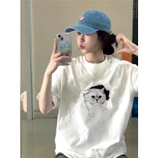 批发纯棉学生T恤女小众显瘦半袖夏季新款2025宽松韩版短袖个性<b class='q'>夏装</b>ins