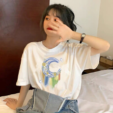 批发街头时尚宽松纯棉春季简约oversizeT恤夏季女<b class='q'>短袖</b>慵懒风潮流超火
