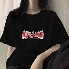 批发日韩春夏季大版T恤潮牌韩版落肩新款宽松纯棉百搭春装女短袖休闲