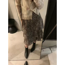 批发<b class='q'>欧洲站</b>2026春夏<b class='q'>新款</b>欧货时尚百搭豹纹印花显瘦雪纺蛋糕裙波点裙