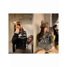 批发韩系im向童趣小马~羊驼混纺小马提花软糯毛感<b class='q'>开衫</b><b class='q'>毛衣</b>女