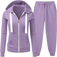 批发<b class='q'>欧美</b>跨境亚马逊2025年秋季新款女装 纯色卫衣套装运动两件套