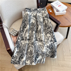 批发实拍～2025秋冬蓬蓬裙中长款半身裙女高腰显瘦气质提花伞裙