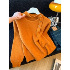 批发实拍～软糯糯橘色飘带<b class='q'>针织衫</b>长袖女2026秋冬设计感小众减龄上衣