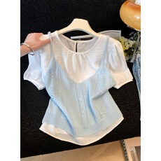 批发韩系减龄氛围感穿搭一整套叠穿针织吊带两件套装